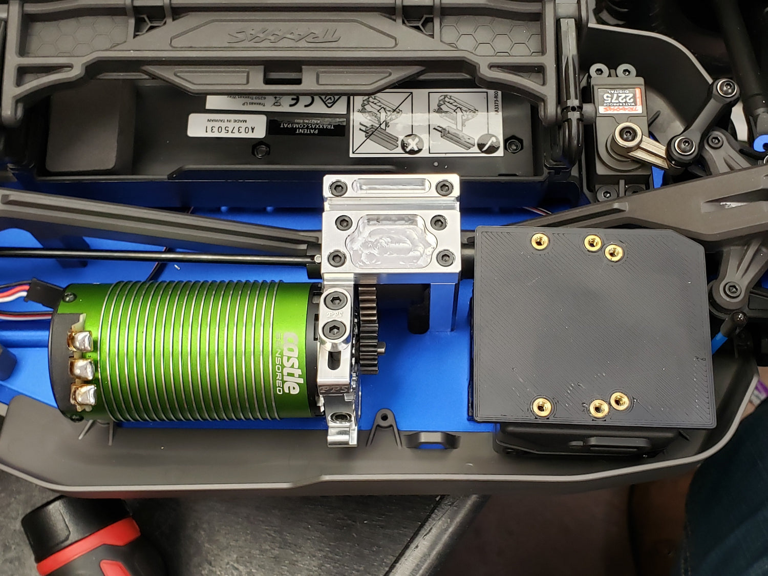 This is the RX Box with ESC Mount. The stock Sledge ESC will bolt to it.