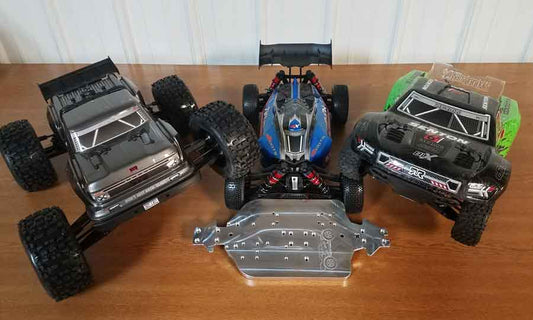 JBIRC Solid Aluminum 7075-T651 Chassis for Arrma (V1-V5) 6s Outcast, Notorious, Senton & Typhon